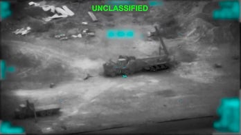 Aerial video shows US forces striking Iranian mobile missile launchers