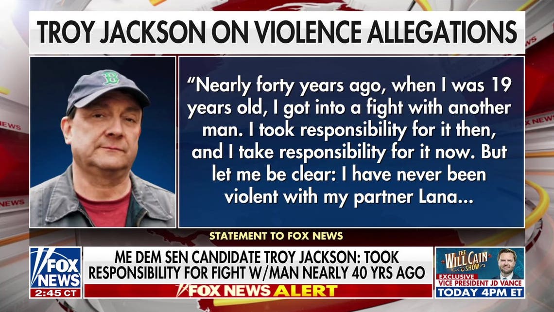 Maine Democratic US Senate candidate Troy Jackson denies domestic violence allegations