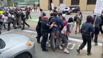 Anti-Israel demonstrators, police scuffle outside MIT parking garage