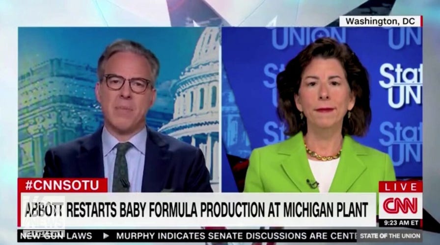 CNN's Jake Tapper presses Gina Raimondo on Biden appearing 'flat-footed' in response to inflation, baby formula shortage