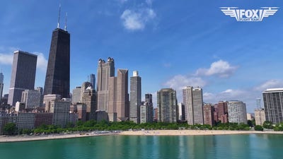 Drone captures crowds soaking up record heat along Chicago shoreline