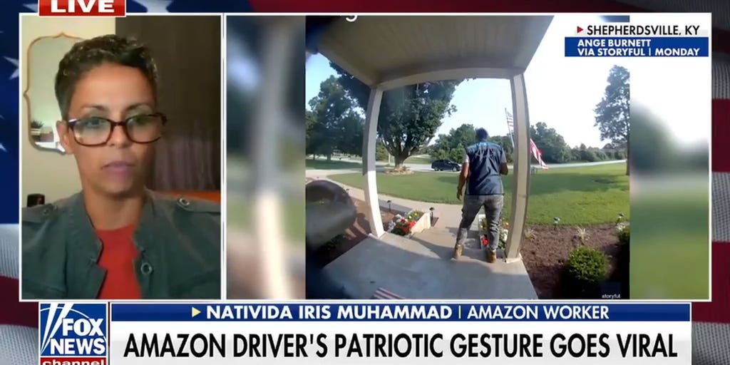 Viral Amazon delivery driver details untangling flag at veteran's home