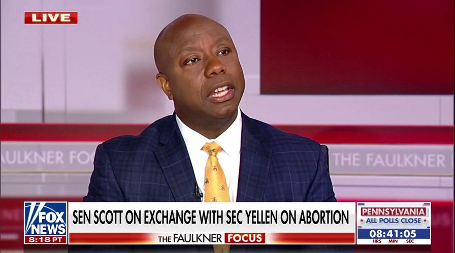 Sen. Scott touts mother following abortion exchange with Yellen: 'Raised by a powerful, positive Black woman in poverty'
