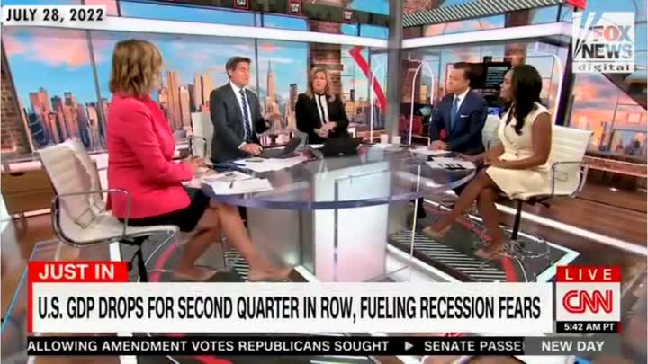 Montaje: Media avoids saying U.S. economy is in a recession, says slowdown was intentional 