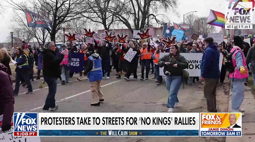  Protesters instrumentality     to the streets for 'No Kings' rallies
