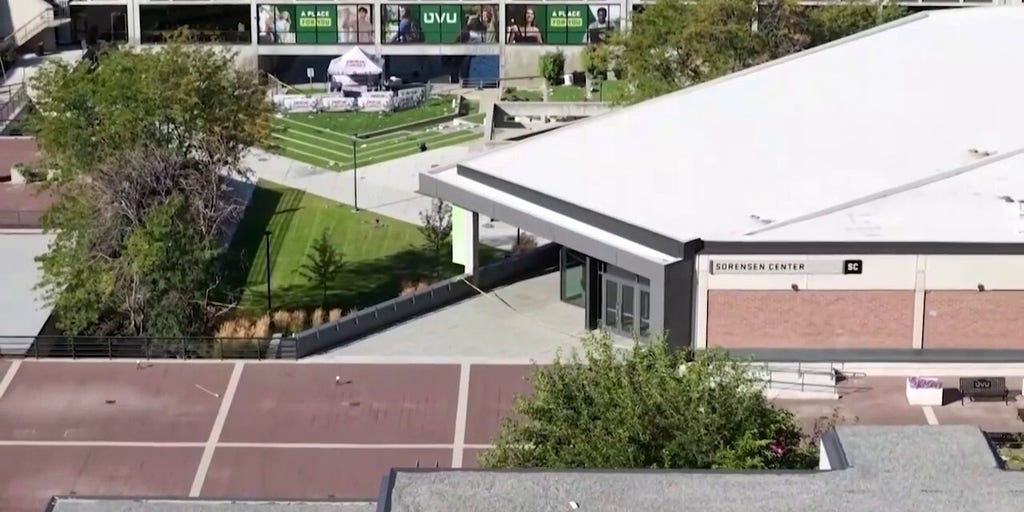 Drone video shows possible vantage point of Charlie Kirk assassin