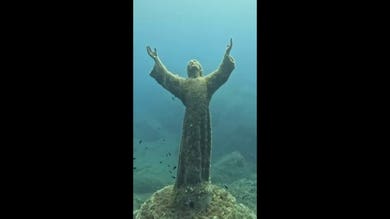 Divers scrub famed Christ of the Abyss statue during annual underwater cleanup