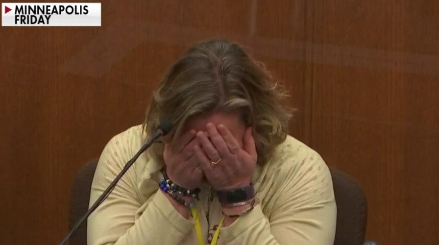 Kim Potter breaks down on the stand during testimony