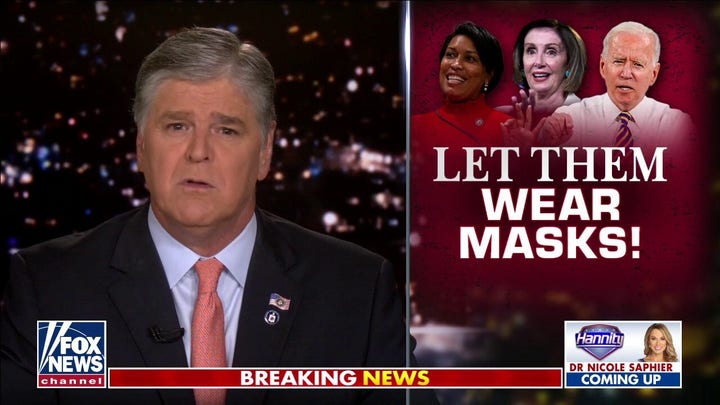 Hannity: Masks are coming back, unless you're a prominent Democrat
