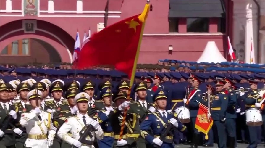 Chinese soldiers march in Russia's Victory Day parade