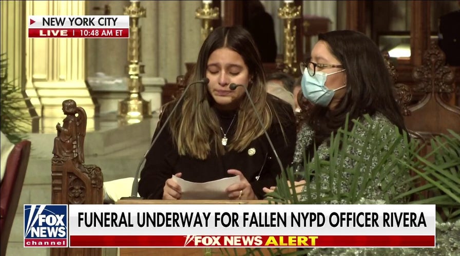 Widow of fallen NYPD Detective Jason Rivera says she still has her husband's back in emotional eulogy
