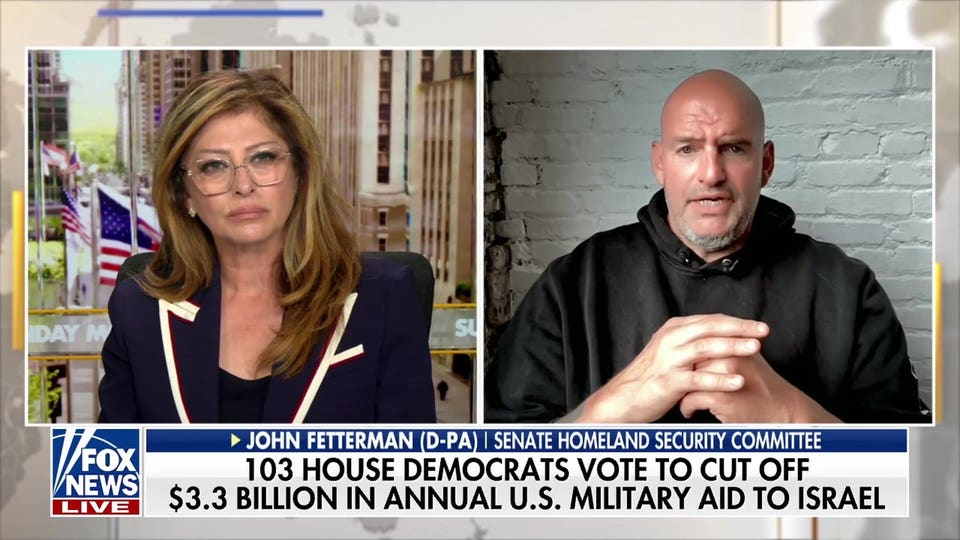 Fetterman says he would 're-evaluate' affiliation with Dems over anti-Israel policy