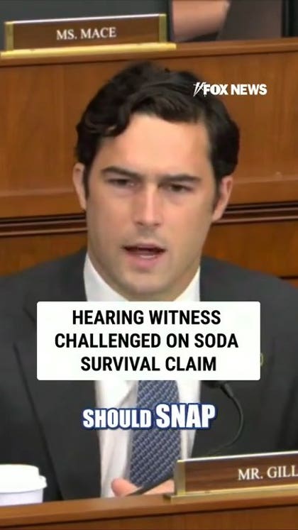 GOP lawmaker CHALLENGES witness who claims some need SODA to survive