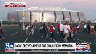 Crowds line up for Charlie Kirk memorial in Arizona