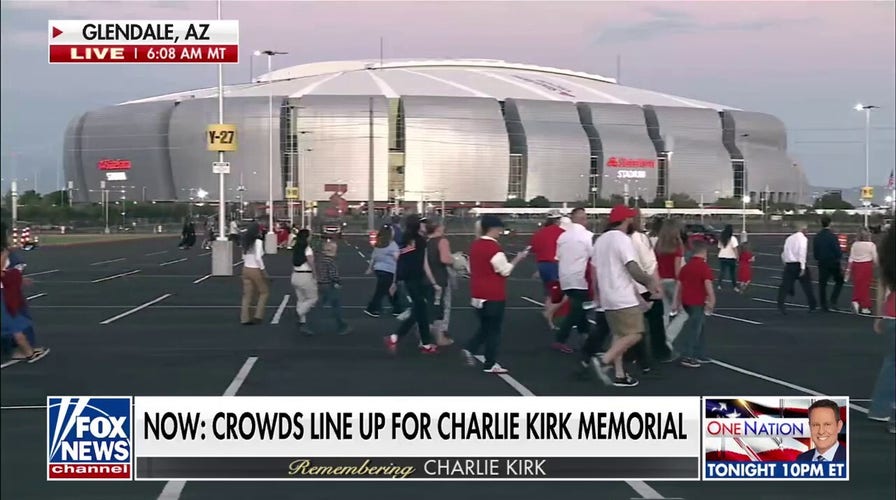 Crowds line up for Charlie Kirk memorial in Arizona