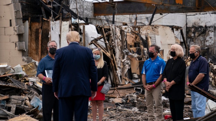 Trump visits Kenosha, gets up-close look at riot damage