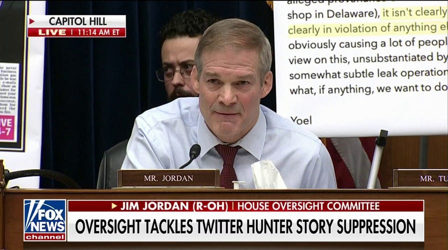 Jim Jordan confronts ex-Twitter execs: Why'd you take the Hunter Biden story down?