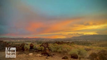 Drone footage captures stunning sunset over Nevada town