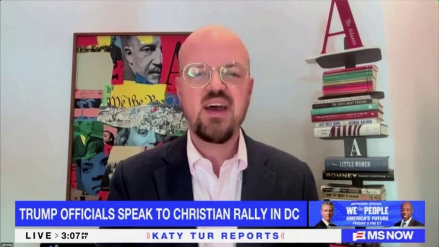 MS NOW's Katy Tur asks if Mike Johnson is putting 'God over the Declaration of Independence'