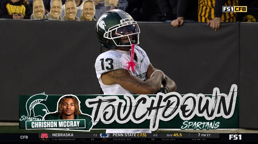 Alessio Milivojevic throws a DIME to Chrishon McCray for a 45-yard TD, MSU takes pb  implicit    Iowa