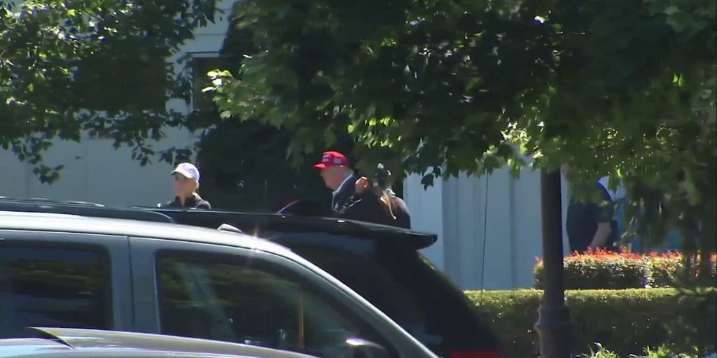 President Trump spotted leaving golf course with family