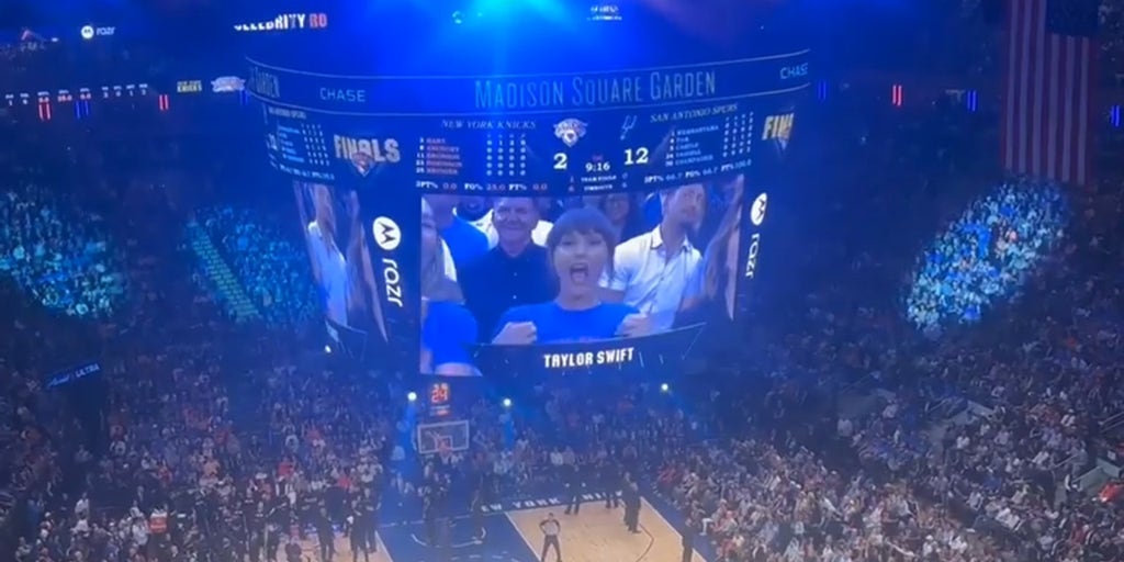 Taylor Swift introduced at Knicks-Spurs NBA Finals Game 4