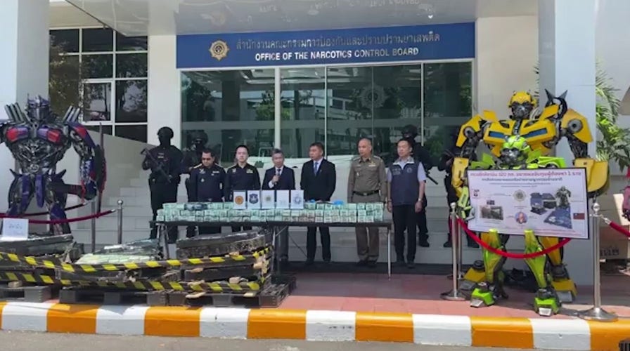 Thailand authorities seize hundreds of pounds of drugs smuggled in Transformer statues