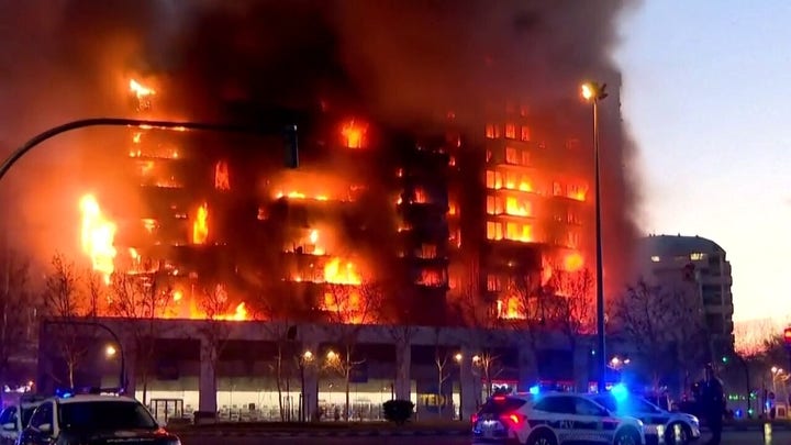 A fast-moving fire ripped through a multi-story apartment building in Spain on Thursday, leaving at least 10 people dead, local authorities say. 