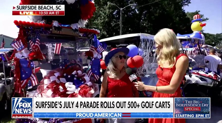 July 4 parade-goers sporting patriotic golf carts are ‘proud to be American’