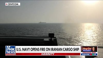 US Navy opens fire on Iranian cargo ship