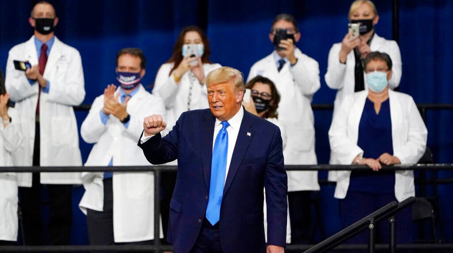 President Trump prepares to leave Walter Reed