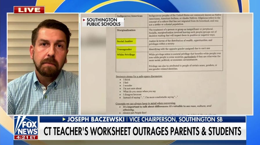 School board member rejects Connecticut teacher’s worksheet on White privilege, systemic racism