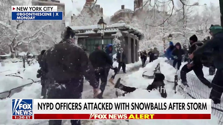 Commissioner condemns 'criminal' snowball attack on NYPD officers
