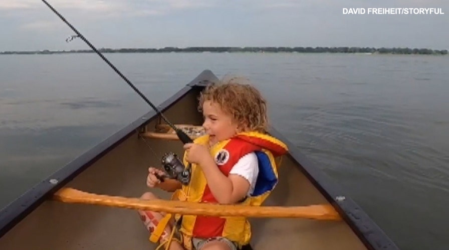 Little boy catches first-ever fish in adorable video