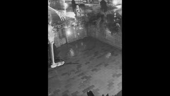 Surveillance video catches woman stealing a giant skeleton arm from Massachusetts' restaurant