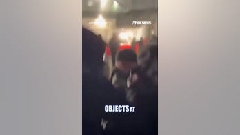 Anti-ICE rioters throw rocks, lumber at at agents