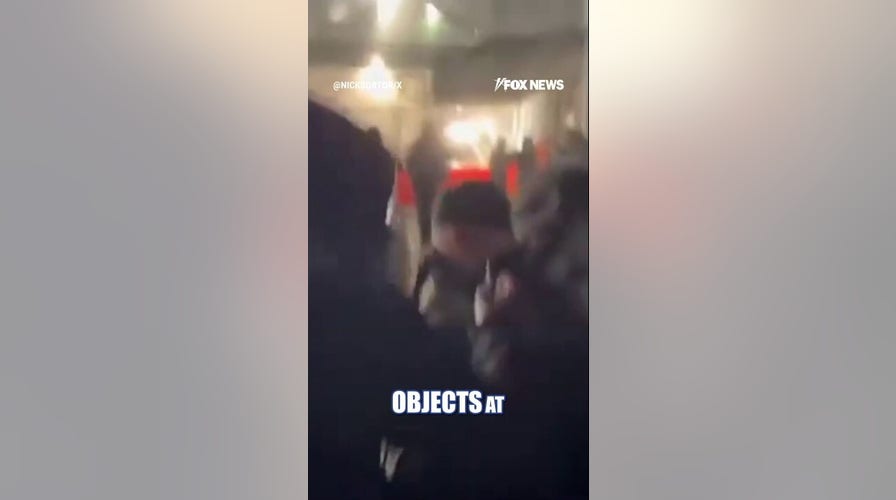 Anti-ICE rioters throw rocks, lumber at at agents