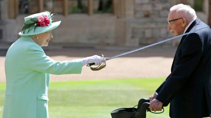 Sir Tom Moore knighted in Windsor Castle ceremony