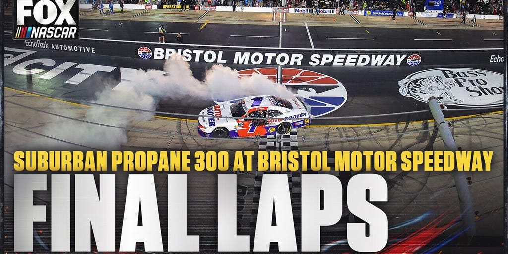 Connor Zilisch and Kyle Larson battle in the final laps at Bristol Motor Speedway for the win