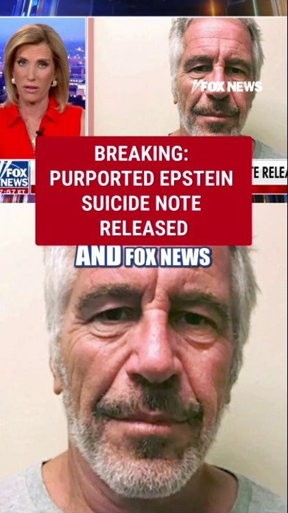 BREAKING: Purported Epstein suicide note released