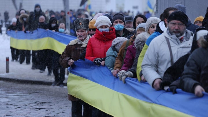 Ukraine civilians evacuated to Russia during invasion threat