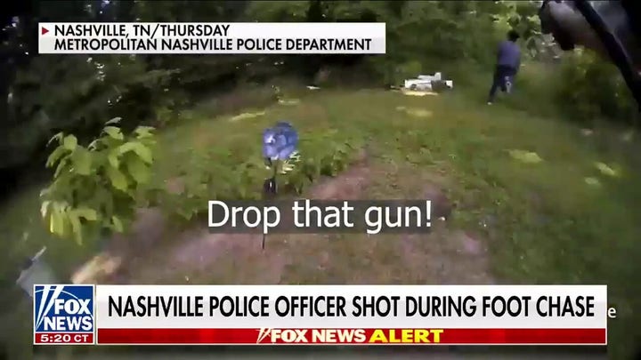 Nashville police release bodycam footage of officer shot during foot chase