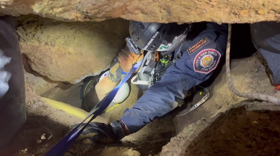 California man rescued after being trapped in hole near a cliff edge