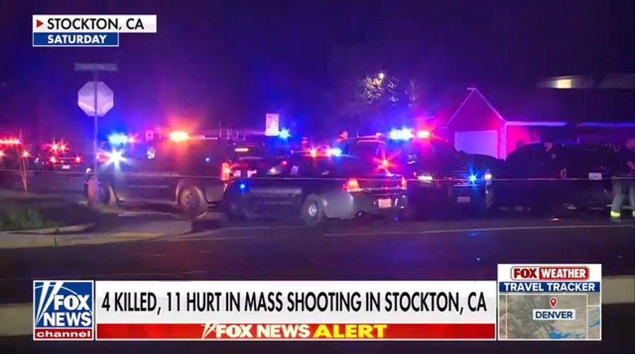 Manhunt underway aft  California day   enactment      shooting leaves 4 dead, including 3 children