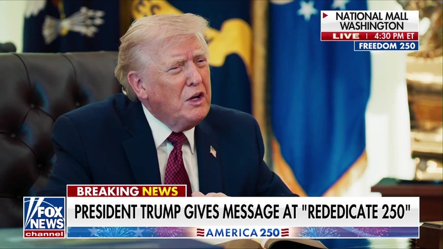 Trump reads Bible verse for ‘Rededicate 250’ event