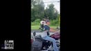 Dog rides on motorcycle with driver in hilarious video