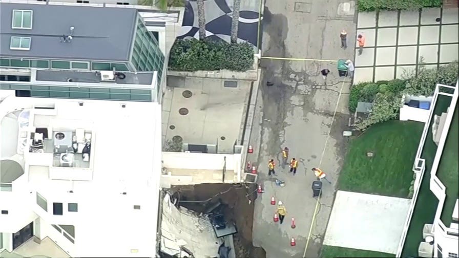 Nicolas Cage's Malibu driveway collapses, creating a massive sinkhole outside his home