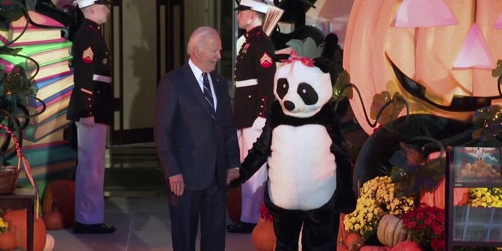 President Biden hosts Halloween 2024 trick-or-treating event for children visiting White House