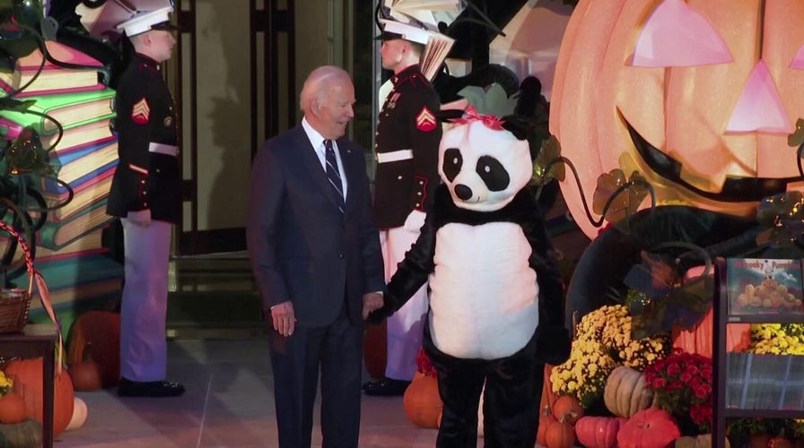 President Biden hosts Halloween 2024 trick-or-treating event for children visiting White House