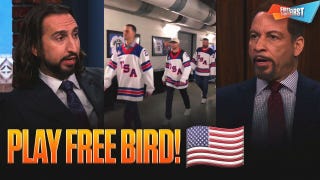 USA Baseball walks in sporting Team USA Hockey jerseys ahead of World Baseball Classic Final vs. Venezuela | First Things First